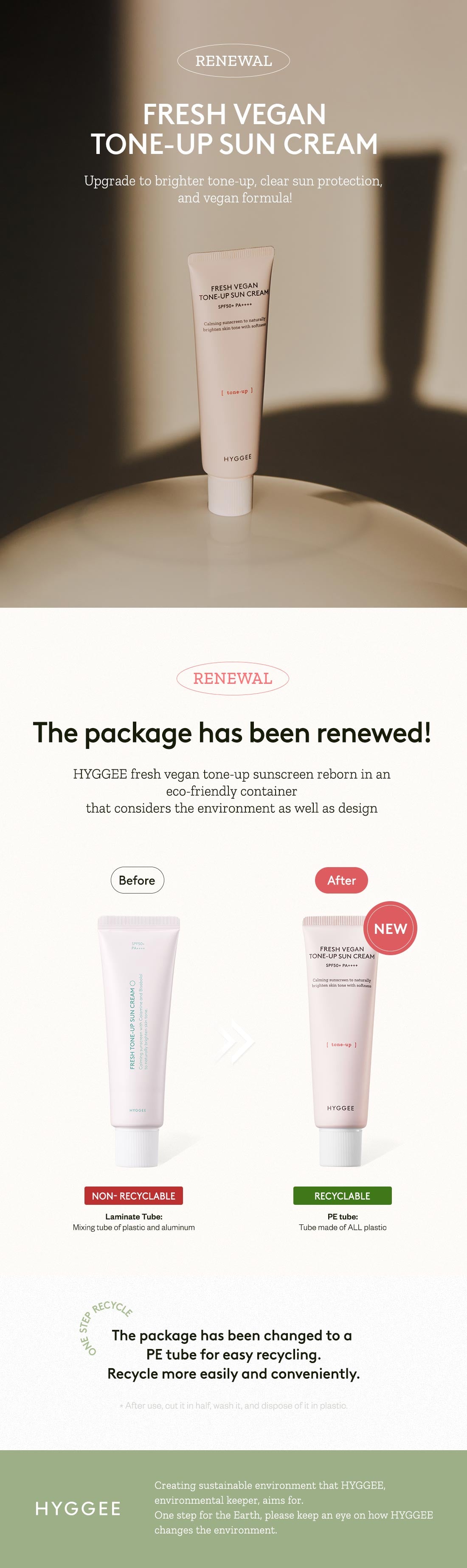 Hyggee Fresh Vegan Tone-up Sun Cream 50ml — Sunscreen — product image 4