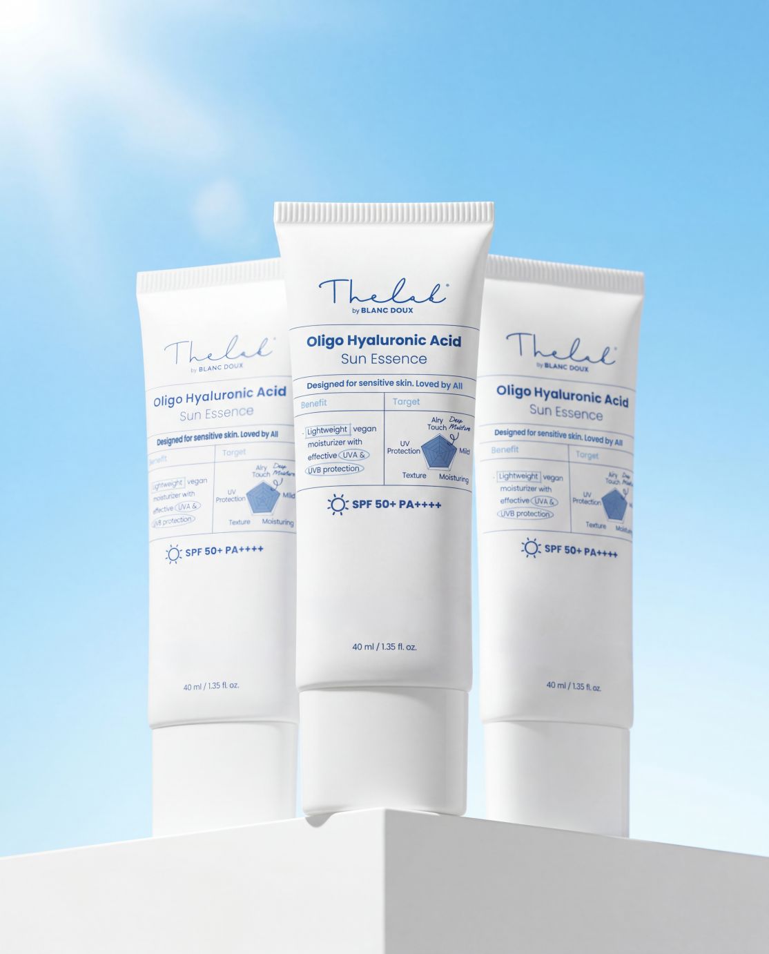 THE LAB by blanc doux Oligo Hyaluronic Acid Sun Essence 40ml — official product image 4
