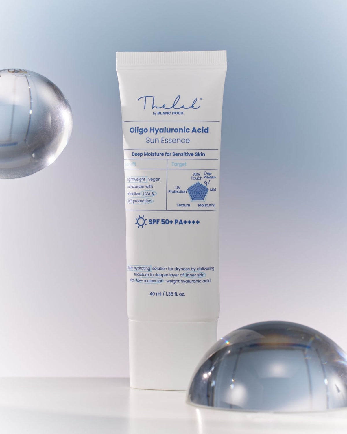 THE LAB by blanc doux Oligo Hyaluronic Acid Sun Essence 40ml — official product image 6
