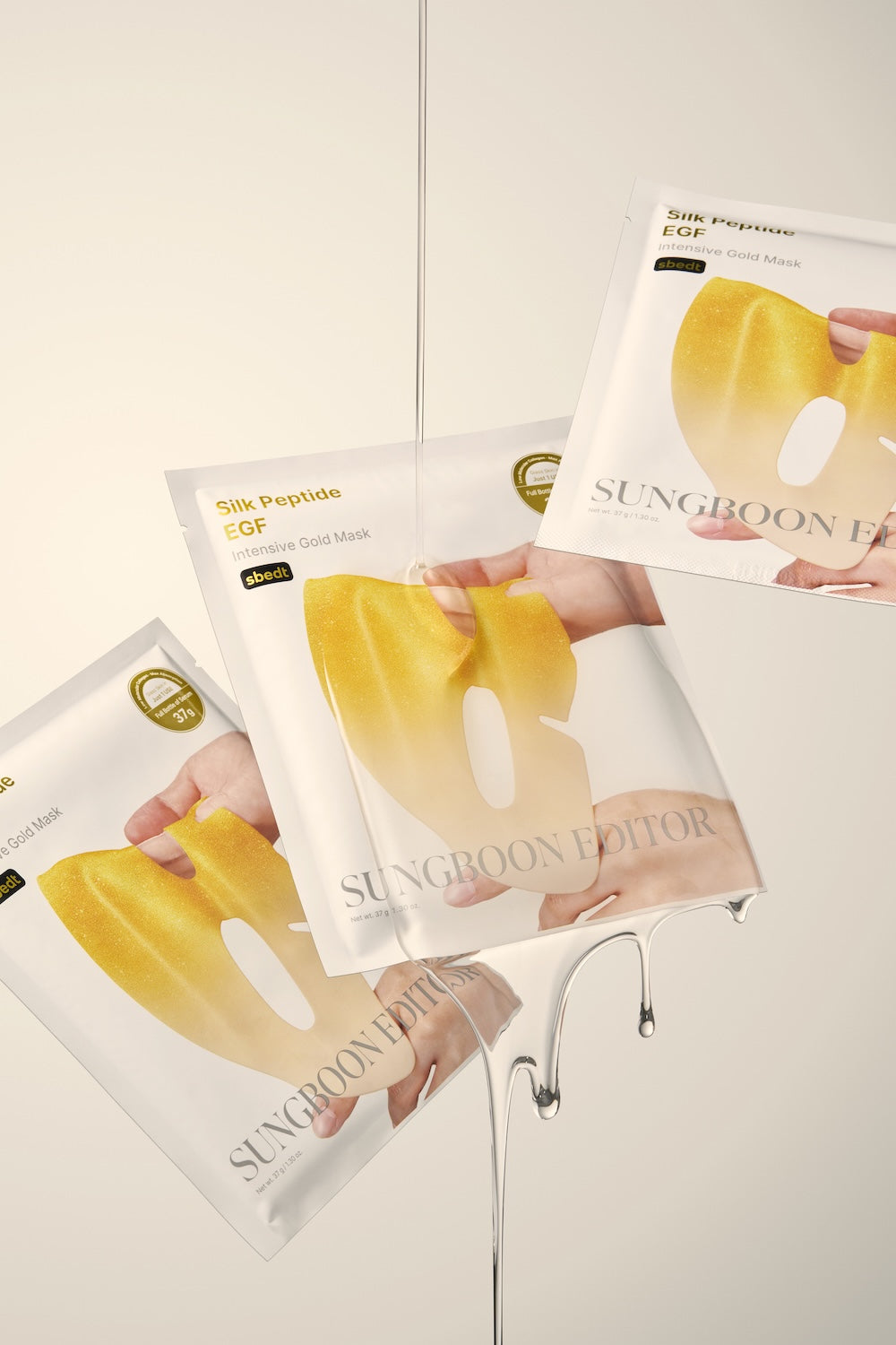 SUNGBOON EDITOR Silk Peptide EGF Intensive Gold Mask 37g*4ea — official product image 4