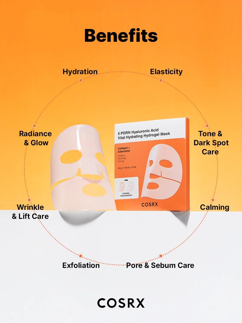 COSRX 5 PDRN Hyaluronic Acid Vital Hydrating Hydrogel Mask 3ea — product detail image 4