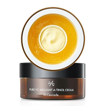 Dr.Ceuracle Pure VC Mellight A-Tinol Cream 70g jar and cream texture