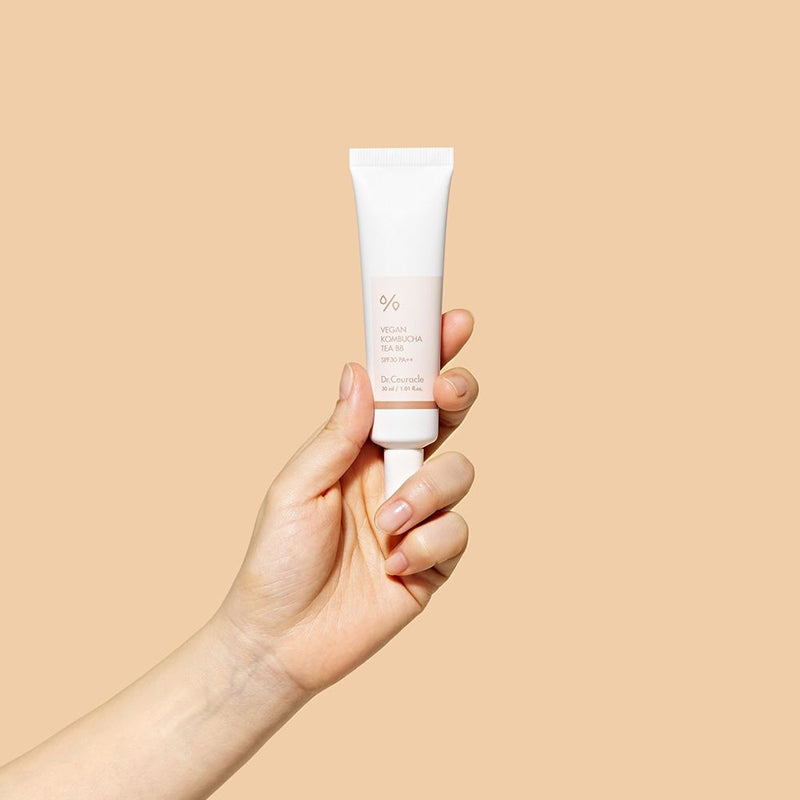 Dr.Ceuracle Vegan Kombucha Tea BB 30ml tube held in hand