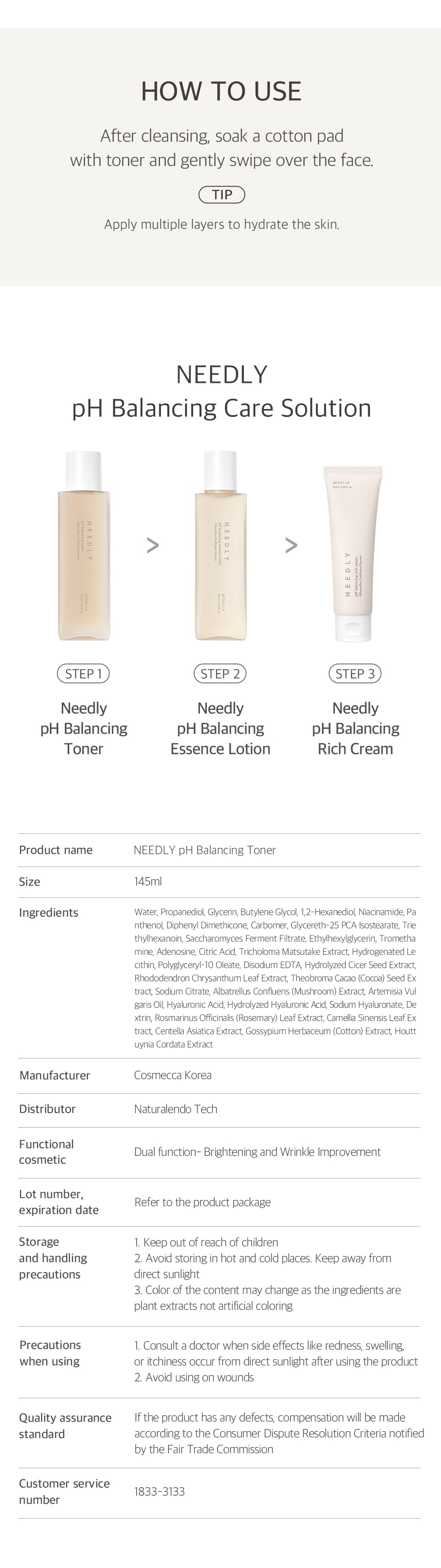 Needly pH Balancing Toner 145ml facial toner image 7