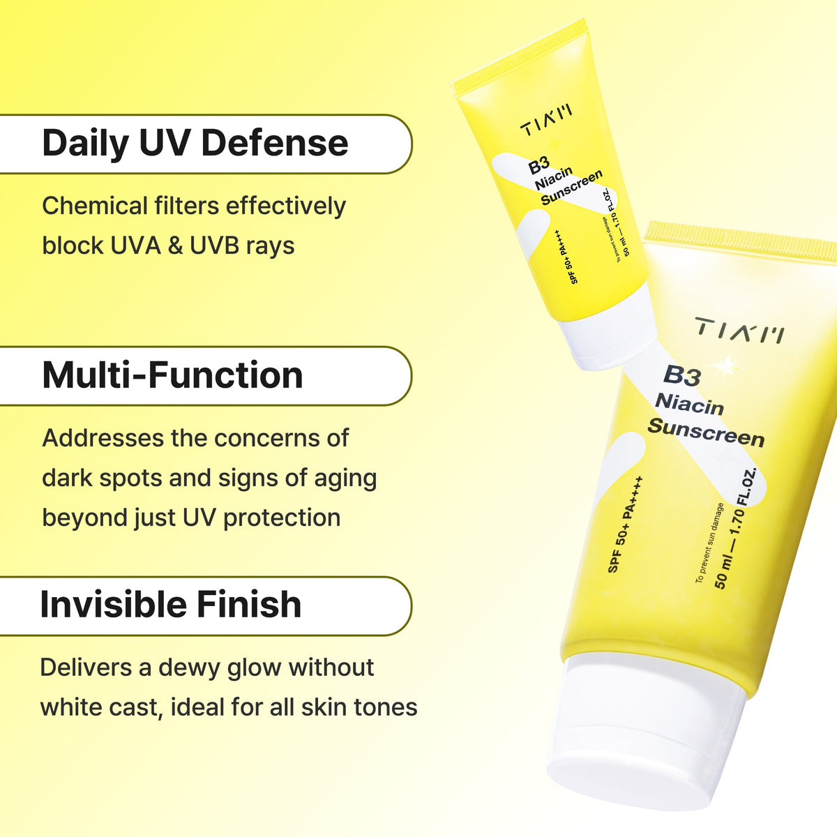 TIAM B3 Niacin Sunscreen 50ml — official product image 5