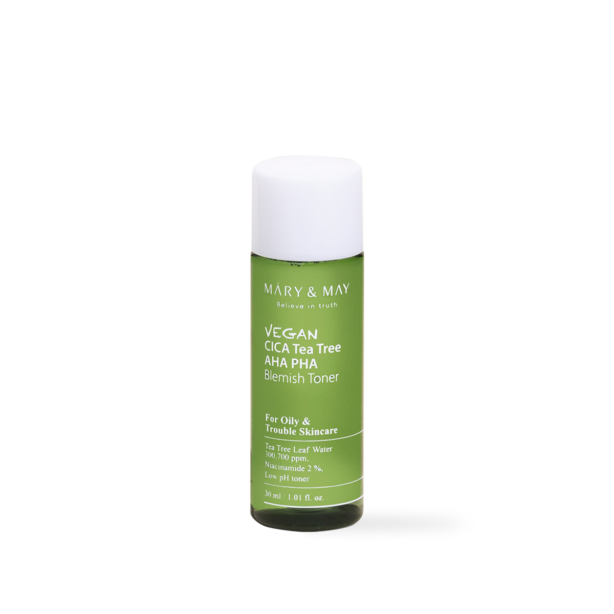 [Mary&amp;May] Vegan CICA Tea Tree AHA PHA Blemish Toner - 30ml [Miniature]