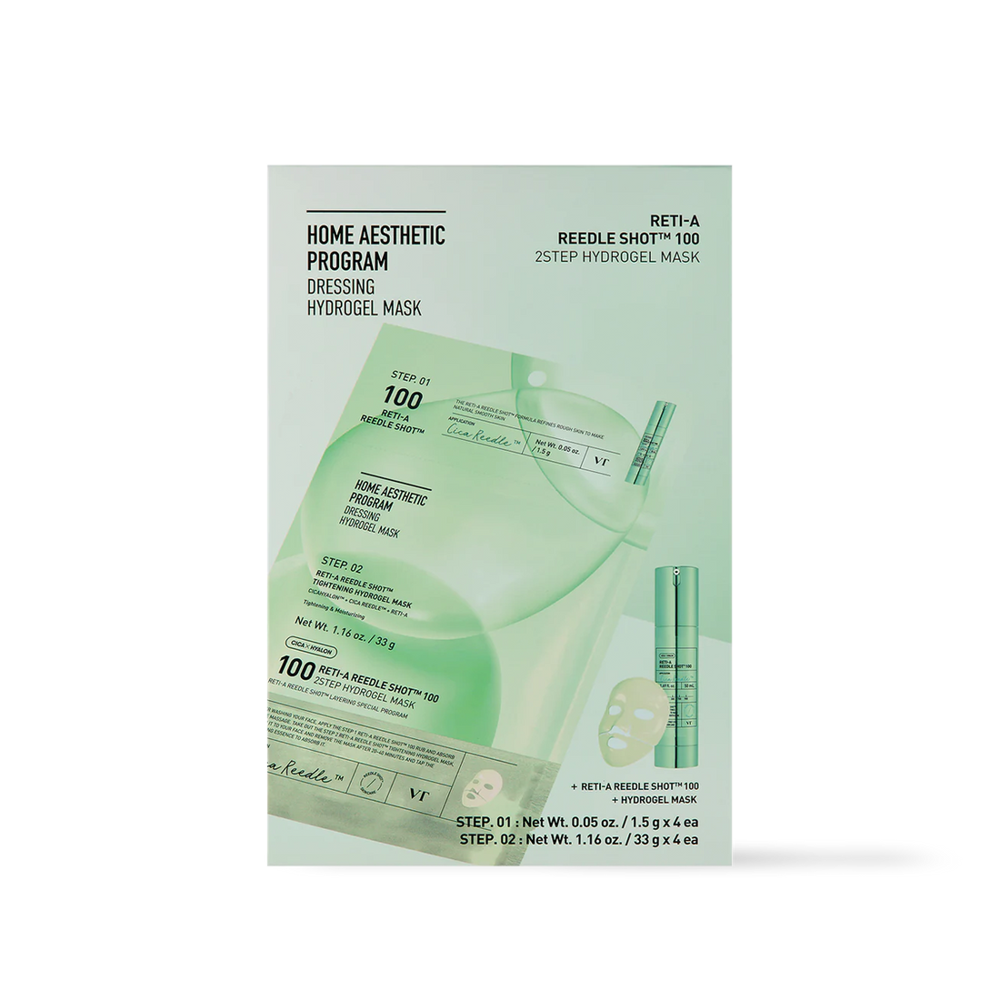 VT Cosmetics RETI-A Reedle Shot 100 2STEP Hydrogel Mask - official product image 2
