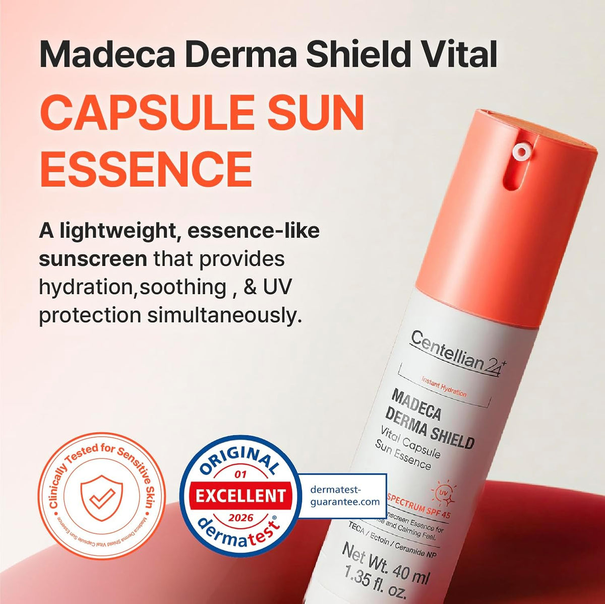 Centellian24 Madeca Derma Shield Vital Capsule Sun Essence (OTC) 40ml — product detail image 3