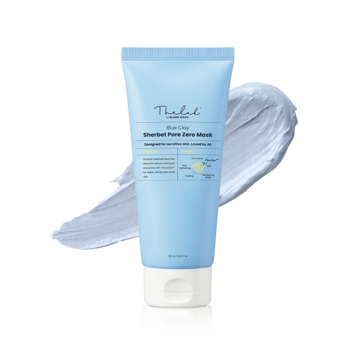 THE LAB by blanc doux BlueClay Sherbet Pore Zero Mask 120ml — official product image 2