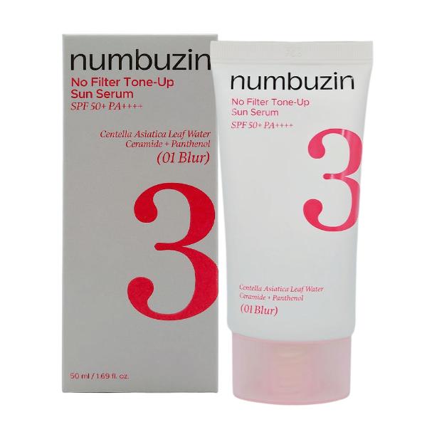 Numbuzin No Filter Tone-Up Sun Serum SPF50+ PA++++ 01 Blur 50ml — official product image 1