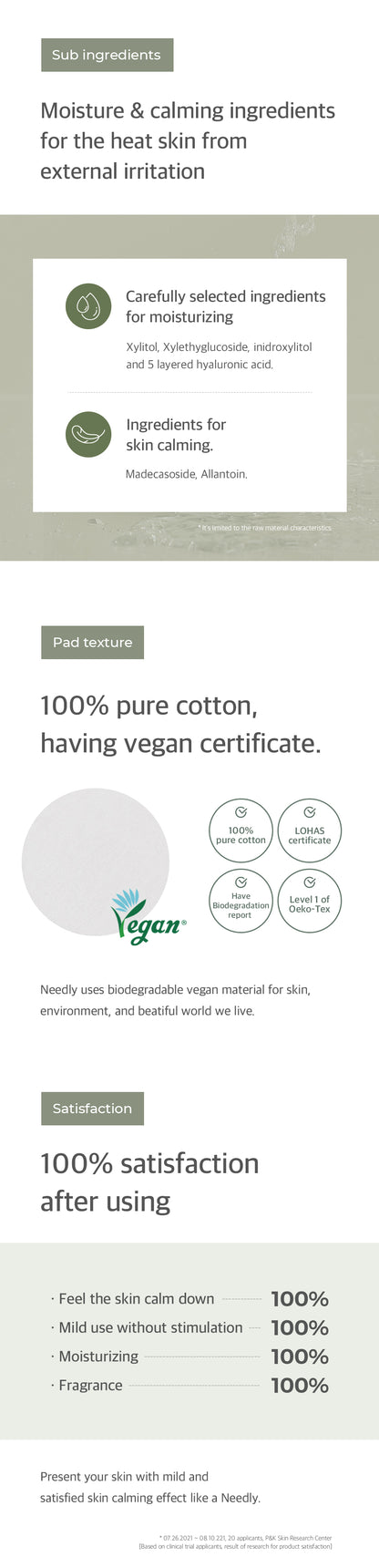 Needly Cicachid Chilling Pad 70 Sheets cica toner pad image 5