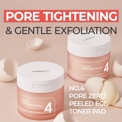 Numbuzin No. 4 Pore Zero Peeled Egg Toner Pads 70 ct, 180ml — official product image 4