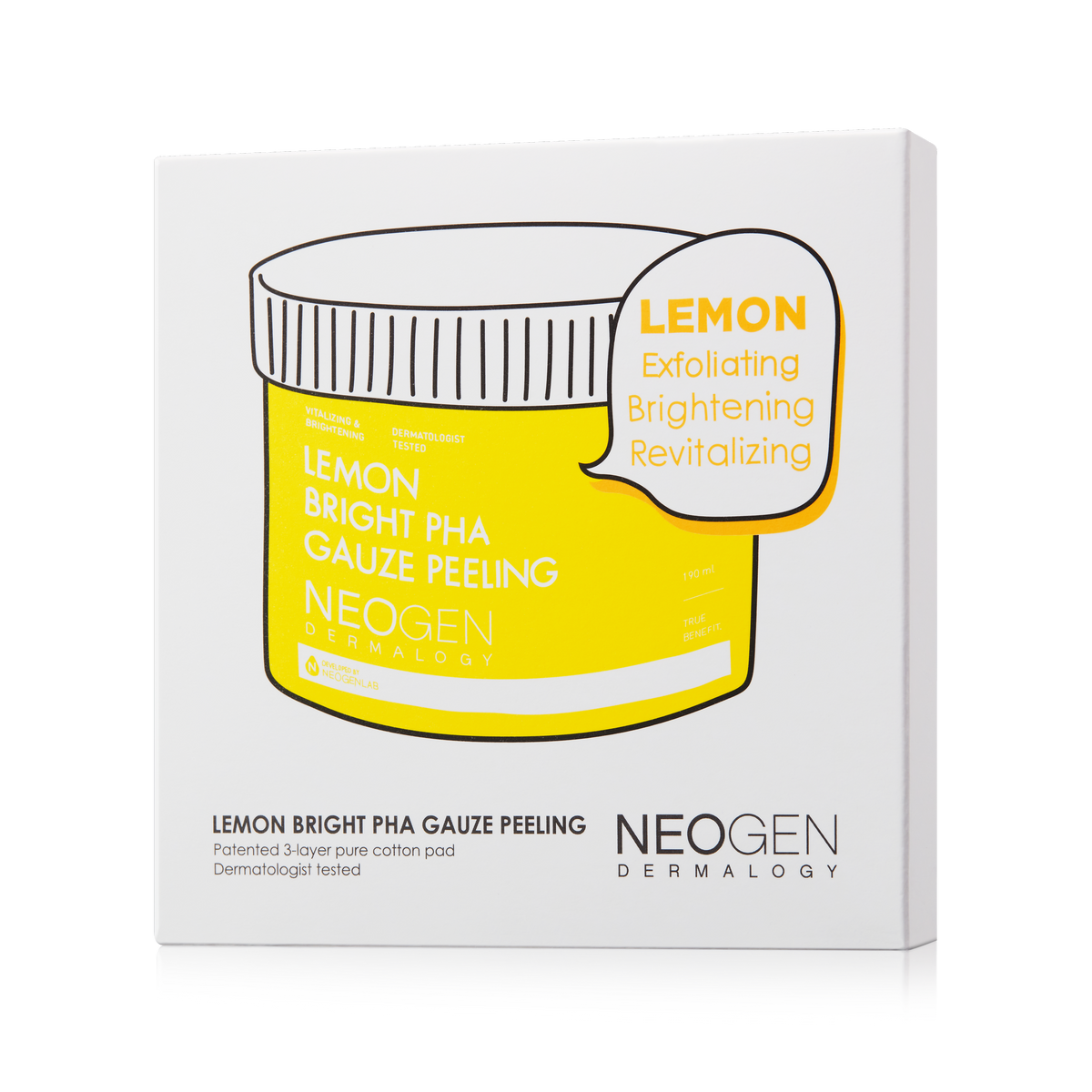 Neogen Lemon Bright PHA Gauze Peeling 190ml (30 Pads) — Neogen official product image 4