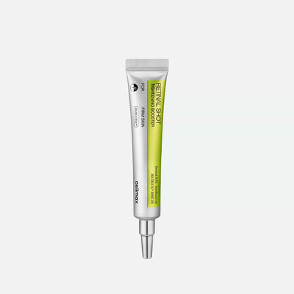 Celimax The Vita-A Retinal Shot Tightening Booster tube detail; twin pack listing includes two 15ml tubes