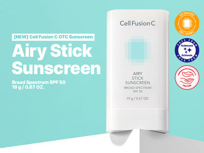 CellFusionC Airy Stick Sunscreen with translucent texture