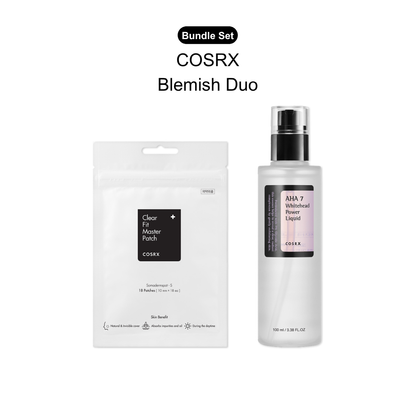 COSRX Blemish Duo bundle with AHA 7 Whitehead Power Liquid and Clear Fit Master Patch