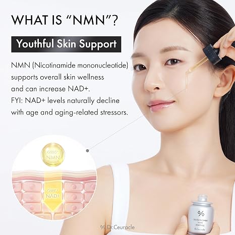 Model holding Dr.Ceuracle Glutathione &amp; NMN Ampoule 30ml