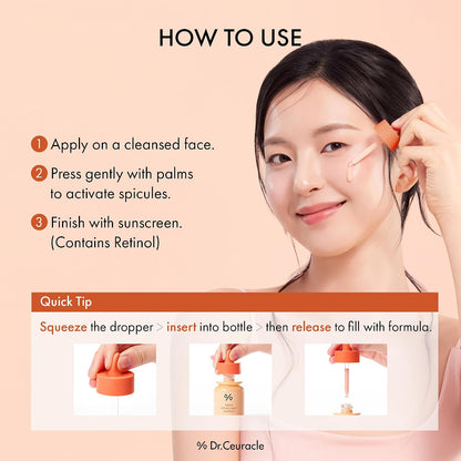 Dr.Ceuracle PDRN &amp; Retinol Shot Ampoule 30ml shown during facial application