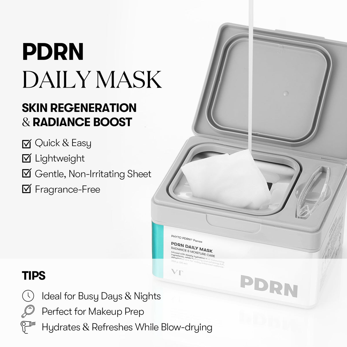 VT Cosmetics PDRN Daily Mask 30EA - official product image 3